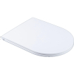 QeramiQ Dely Swirl Toiletset - 36.3x51.7cm - Geberit UP320 Burda inbouwreservoir - slim zitting - mat witte metalen bedieningsplaat - ronde knoppen - wit glans SW1126099