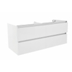 Wiesbaden Vision Meuble sous vasque avec 4 tiroirs 2 découpes 120 x 46 cm blanc brillant SW95810