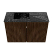 Mondiaz JOYA-DLUX 60cm toiletmeubel - kleur Walnut - Wastafel FAYE positie Links 1 kraangat kleur Lava. SW1422417