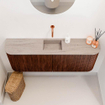 Mondiaz JOYA-DLUX 113.2cm toiletmeubel - ronding links en rechts kleur Ruby - Wastafel FAYE positie Midden Zonder kraangat kleur Saba. SW1425641