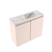 MONDIAZ TURE-DLUX Meuble toilette - 60cm - Rosee - EDEN - vasque Glace - position droite - 1 trou de robinet SW1103479