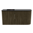 Mondiaz JOYA 81.6cm meuble de salle de bains - arrondi droit couleur Shadow - Vasque FAYE position Gauche Sans trou de robinet couleur Urban. SW1421512