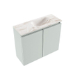 MONDIAZ TURE-DLUX Meuble toilette - 60cm - Greey - EDEN - vasque Frappe - position droite - sans trou de robinet SW1102790