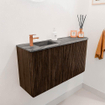 Mondiaz JOYA-DLUX 81.6cm toiletmeubel - ronding rechts kleur Walnut - Wastafel FAYE positie Links 1 kraangat kleur Sombra. SW1424756