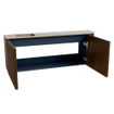 Mondiaz JOYA-DLUX 111.6cm toiletmeubel - ronding rechts kleur Walnut - Wastafel FAYE positie Links Zonder kraangat kleur Saba. SW1424690