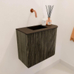Mondiaz JOYA 51.6cm toiletmeubel - ronding rechts kleur Shadow - Wastafel FAYE positie Links Zonder kraangat kleur Urban. SW1421513