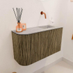 Mondiaz JOYA-DLUX 71.6cm toiletmeubel - ronding links kleur Dusk - Wastafel FAYE positie Rechts Zonder kraangat kleur Glace. SW1423182