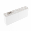 MONDIAZ TURE-DLUX Meuble toilette - 120cm - Talc - EDEN - vasque Glace - position gauche - 1 trou de robinet SW1103100