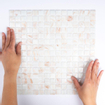 La Mosaic Factory Amsterdam carreau mosaïque - 32,2x32,2cm - carrelage mural et de sol - Carré - Verre Crème brillant SW62139