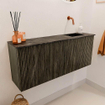 Mondiaz JOYA-DLUX Meuble de salle de bains 100cm - couleur Shadow - Vasque FAYE position Droite Sans trou de robinet couleur Lava SW1422835