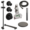 BRAUER Black Edition Regendoucheset inbouw - hoofddouche 20cm - 3 gladde knoppen - inclusief inbouwdeel - rechte wandarm - glijstang - handdouche staaf 1 stand - mat zwart SW486511