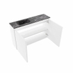 MONDIAZ TURE-DLUX Meuble de toilette 80 cm Talc. Lavabo EDEN Lava position gauche. Sans trou de robinet. SW1103615