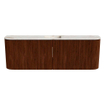 Mondiaz JOYA-DLUX Meuble de salle de bains - 123,2cm - arrondi gauche et droite couleur Ruby - Vasque FAYE position Milieu 1 trou de robinet couleur Frappe SW1423542