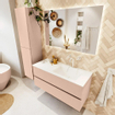 MONDIAZ VICA Ensemble meuble de salle de bains - 110cm - sous-meuble rosee - 2 tiroirs - lavabo cloud à droite - 1 trou de robinet - version haute 60cm - talc SW1083317