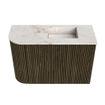 Mondiaz JOYA-DLUX Meuble de toilette 61,6cm - arrondi gauche couleur Shadow - Vasque FAYE position Droite Sans trou de robinet couleur Frappe. SW1422714