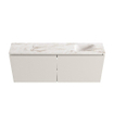 MONDIAZ TURE-DLUX Meuble de toilettes 120 cm Linen. Lavabo EDEN Frappe position droite. Sans trou de robinet. SW1102835