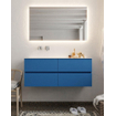 Mondiaz VICA ensemble de meuble de salle de bain - 120cm - meuble sous-vasque jeans - 4 tiroirs - lavabo cloud gauche - sans trou de robinet - miroir LED - version XL 60cm de haut SW1098254