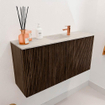 Mondiaz JOYA-DLUX 80cm meuble de toilette - couleur Walnut - Vasque FAYE position Milieu 1 trou de robinet couleur Ostra. SW1422580