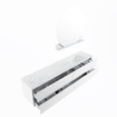 MONDIAZ VICA-DLUX Ensemble meuble de salle de bains - 200cm - sous-meuble talc - 4 tiroirs - lavabo encastré cloud à droite - sans trous de robinet - version haute 60cm - opalo SW1088538