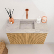 Mondiaz JOYA-DLUX 60cm toiletmeubel - kleur Oak - Wastafel FAYE positie Midden Zonder kraangat kleur Glace. SW1421947