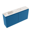 MONDIAZ TURE-DLUX Meuble toilette - 100cm - Jeans - EDEN - vasque Frappe - position gauche - sans trou de robinet SW1102816