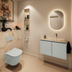 MONDIAZ TURE-DLUX Meuble de toilette 80cm Greey. EDEN lavabo Frappe position droite. Sans trou de robinet. SW1102778