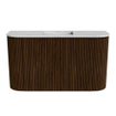 Mondiaz JOYA-DLUX 73.2cm toiletmeubel - ronding links en rechts kleur Walnut - Wastafel FAYE positie Midden Zonder kraangat kleur Opalo. SW1422560