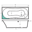 Xenz Dominica Baignoire-douche - 170x75x47 - évacuation en bout - acrylique - blanc SW102888