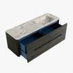 Mondiaz CIRO-DLUX Ensemble de meubles de salle de bains - 140x45x50cm - vasque solid surface Frappe - 1 bassin à droite - sans trous de robinet - 4 tiroirs - Shadow SW1533799