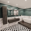 MONDIAZ LUSH Ensemble de meuble salle de bain - 150cm - 1 tiroir - lavabo BARCO - vasque à droite - 0 trous de robinet - marron foncé SW409609