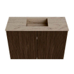 Mondiaz JOYA-DLUX 60cm meuble de salle de bains - couleur Walnut - Vasque FAYE position Milieu 1 trou de robinet couleur Arena. SW1424319