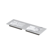 INK Post wastafel - 140x45x1cm - 2 wasbakken - 2 kraangaten - keramiek Statuario glans SW693470
