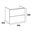 Saniclass EX Meuble sous vasque 59x45.5x50cm 2 tiroirs 1 espace siphon poignée standard MFC Birch SW499351