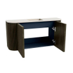 Mondiaz JOYA-DLUX 83.2cm toiletmeubel - ronding links en rechts kleur Shadow - Wastafel FAYE positie Midden Zonder kraangat kleur Meli. SW1424939