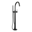 BRAUER Stripe Mitigeur de bain sur pied - SET 01 - douchette à main en barre - flexible de douche - noir mat SW1435102
