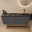 MONDIAZ TURE-DLUX Meuble de WC 120 cm Dark Grey. Lavabo EDEN Lava position à droite. Sans trou de robinet. SW1103784