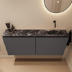 MONDIAZ TURE-DLUX Meuble toilette - 120cm - Dark Grey - EDEN - vasque Lava - position droite - sans trou de robinet SW1103784