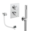 Crosswater MPRO Handdoucheset - 2 hendels - badafvoer - handdouche - chroom SW1472548