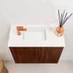 Mondiaz JOYA 50cm meuble de toilette - couleur Ruby - Vasque FAYE position Gauche 1 trou de robinet couleur Talc. SW1421721