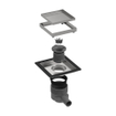 Easy drain Aqua Plus Quattro drain de sol - 20x20cm - grille carrelable - évacuation latérale - profondeur d'encastrement 7.5cm - inox inox biseauté. 2302727