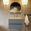 Mondiaz VICA-DLUX ensemble de meuble de salle de bain - 70cm - meuble sous-vasque plata - 2 tiroirs - lavabo encastrée cloud milieu - sans trous de robinet - version haute de 60cm - opalo SW1086633