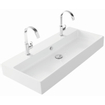 Thebalux lavabo Quadro 100cm céramique 1x cuve 2x trou de robinet SW717320