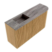 Mondiaz JOYA-DLUX 81.6cm toiletmeubel - ronding rechts kleur Oak - Wastafel FAYE positie Links Zonder kraangat kleur Oza. SW1424123