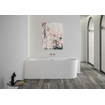 Plieger Kansas Hoekbad - 180x80x60cm - hoek links - met waterinlaat - met af- en overloopgarnituur - met poten - acryl - mat wit SW1027778