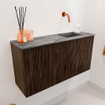 Mondiaz JOYA-DLUX Meuble de salle de bains 80cm - couleur Walnut - Vasque FAYE position Droite Sans trou de robinet couleur Sombra SW1424721