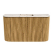 Mondiaz JOYA-DLUX 73.2cm meuble de toilette - arrondi gauche et droite couleur Oak - Vasque FAYE position Milieu Sans trou de robinet couleur Nata. SW1424044