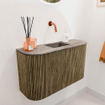 Mondiaz JOYA-DLUX 73.2cm toiletmeubel - ronding links en rechts kleur Dusk - Wastafel FAYE positie Midden Zonder kraangat kleur Oza. SW1426021
