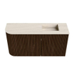 Mondiaz JOYA-DLUX 81.6cm toiletmeubel - ronding links kleur Walnut - Wastafel FAYE positie Rechts Zonder kraangat kleur Meli. SW1424446
