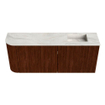 Mondiaz JOYA-DLUX 101.6cm toiletmeubel - ronding links kleur Ruby - Wastafel FAYE positie Rechts 1 kraangat kleur Ostra. SW1423816