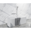 Fortifura Nebbio Ensemble combiné bain - mitigeur thermostatique - barre coulissante avec coude mural intégré - flexible de douche métallique - douchette ronde - bec - chrome SW1237991